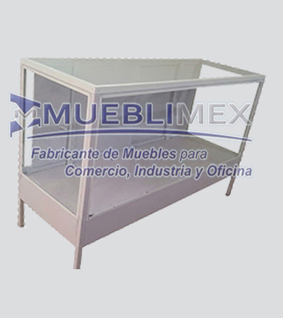 Vitrina Exhibidora Frente y Costados De Cristal, 2 Entrepaños 1 De 30cm y 1 De 25cm