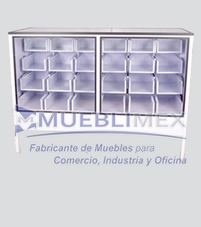 Vitrina Cajonera Cubierta y Frente De Cristal